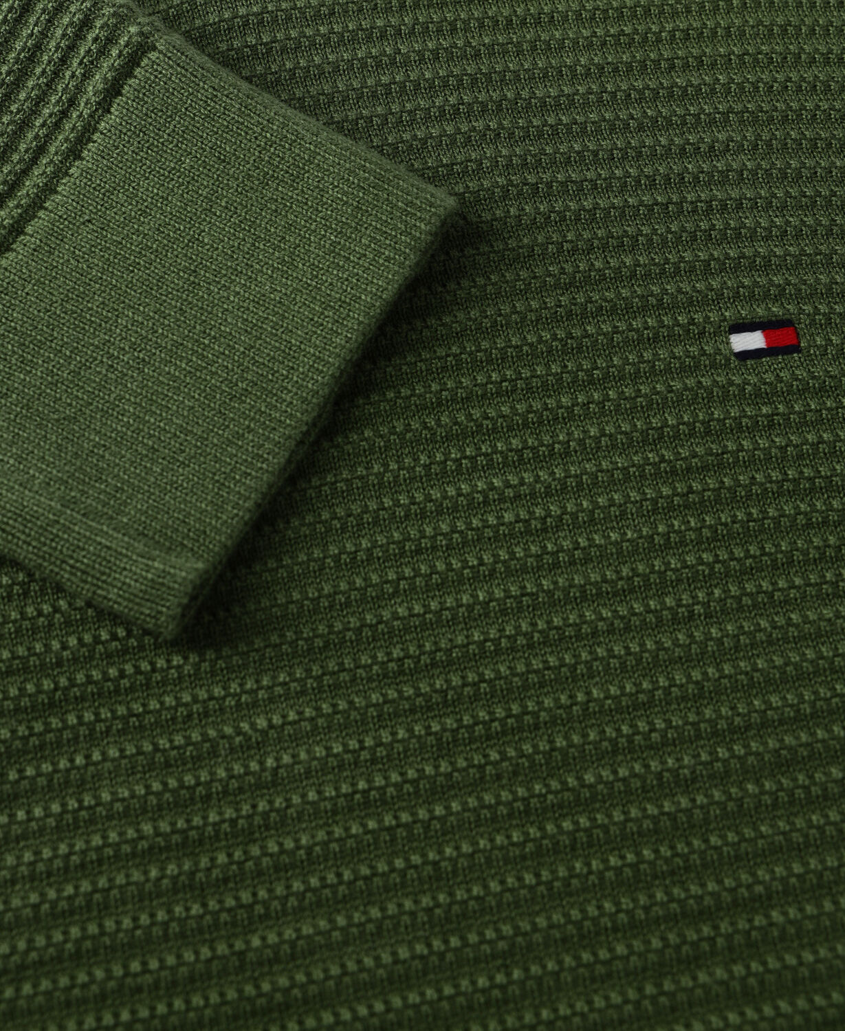 Olijf TOMMY HILFIGER Trui SEASONAL STRUCTURE CNECK - large