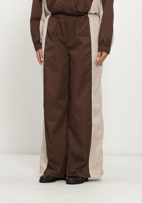 Bruine REFINED DEPARTMENT Wijde broek LADIES WOVEN SPORTY WIDE LEG PANTS BLAKIE - large