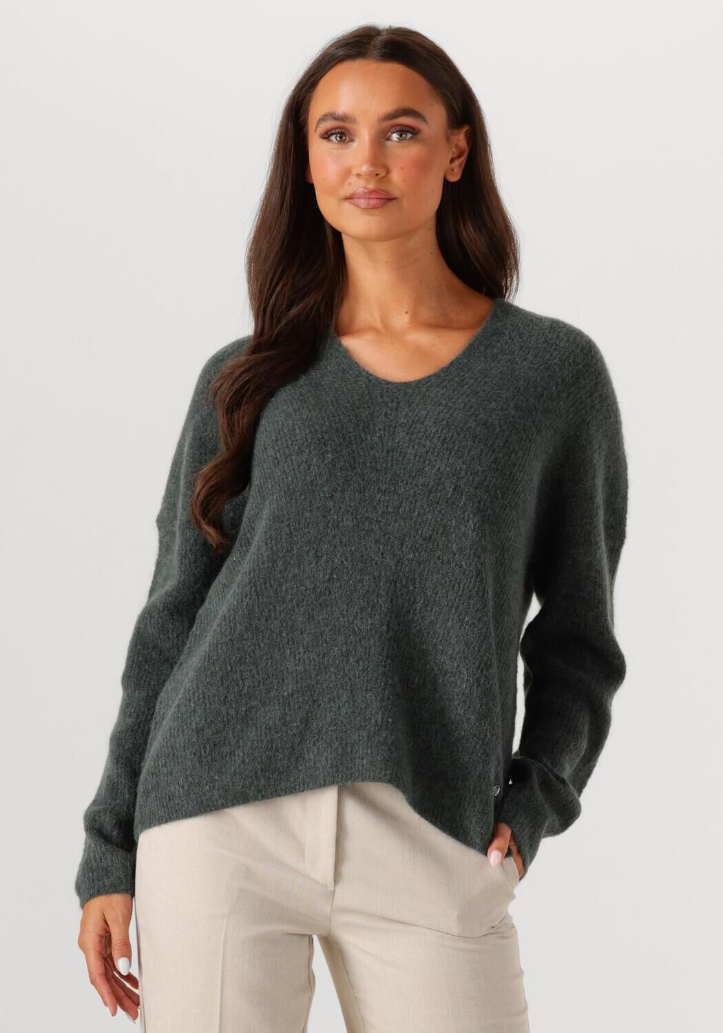 MOS MOSH Dames Truien & Vesten Mmthora V-neck Knit Groen
