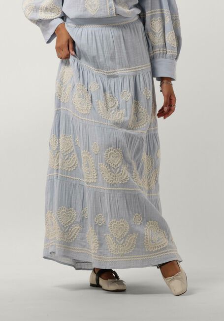 Lichtblauwe ANTIK BATIK Maxirok RONY SKIRT - large
