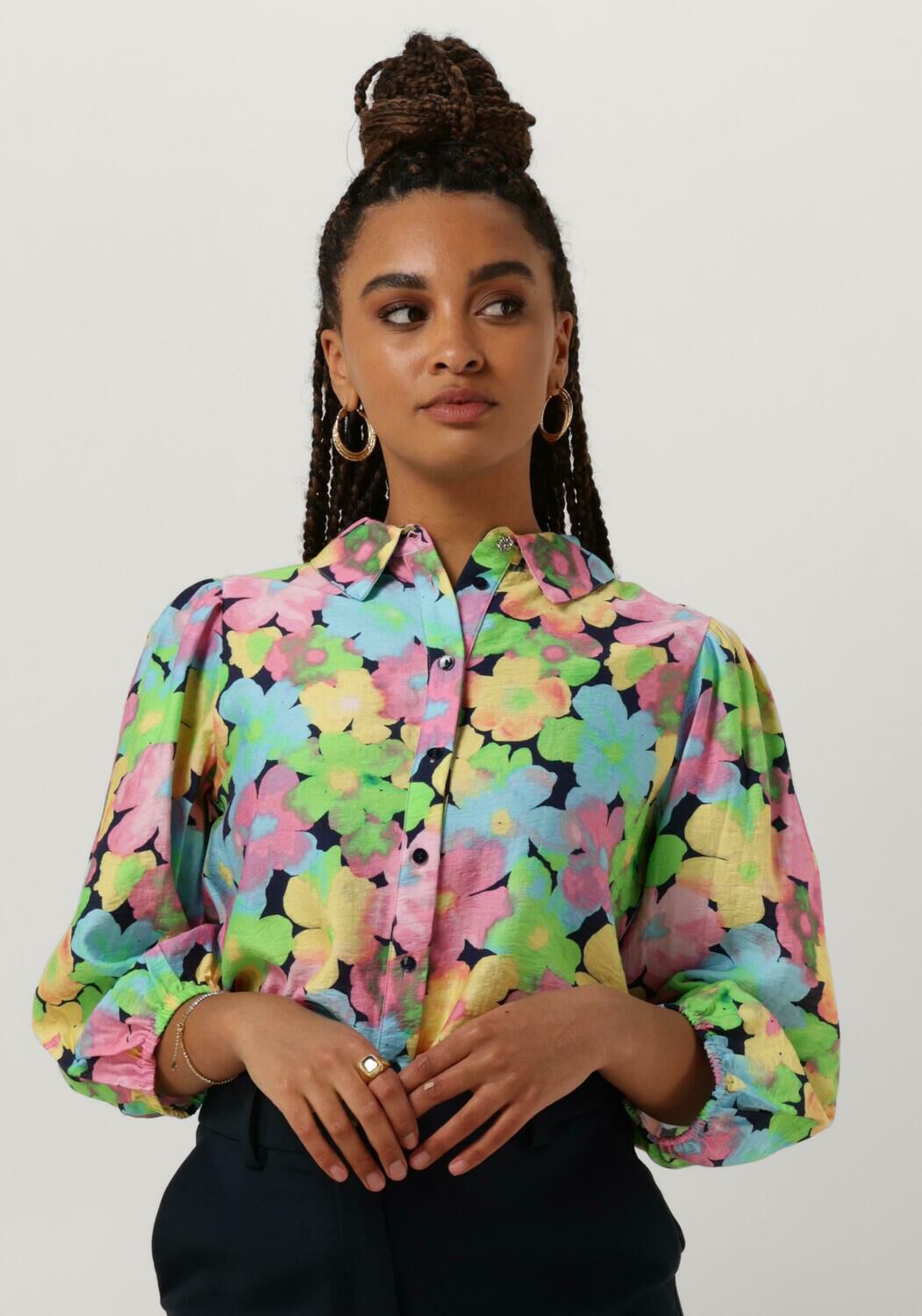 Pom Amsterdam Cherry Blossom Blouse met Lange Mouwen Multicolor Dames