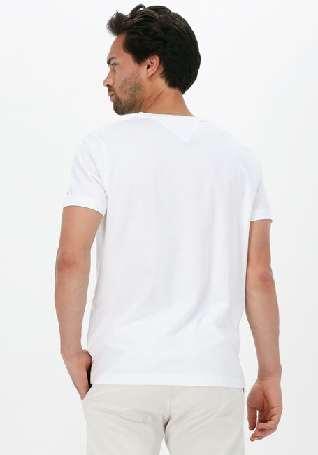 Witte TOMMY HILFIGER T-shirt SQUARE LOGO TEE - large