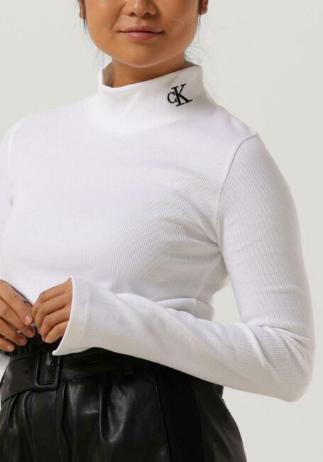 Witte CALVIN KLEIN Coltrui RIB MOCK NECK - large