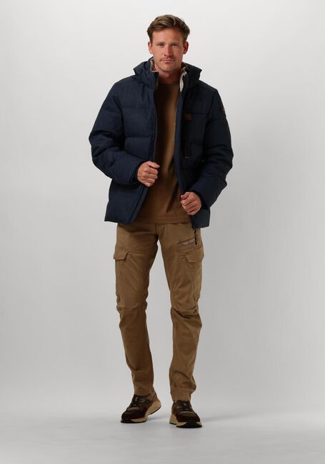 Blauwe PME LEGEND Parka's SEMI LONG JACKET YETCRAFT MELANGE TWILL - large