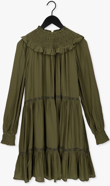 Olijf SCOTCH & SODA Mini jurk SMOCKED AND TIERED LONG SLEEVED DRESS - large