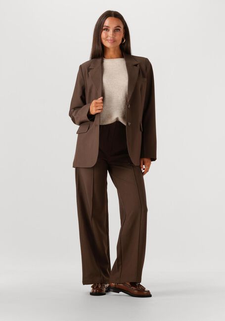 Bruine Y.A.S. Wijde broek YASREEMAJ HW PANT NOOS - large