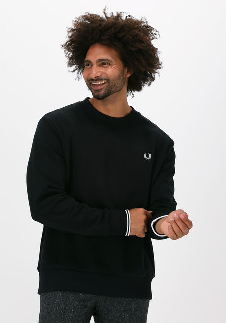 Zwarte FRED PERRY Sweater CREW NECK SWEATSHIRT - large
