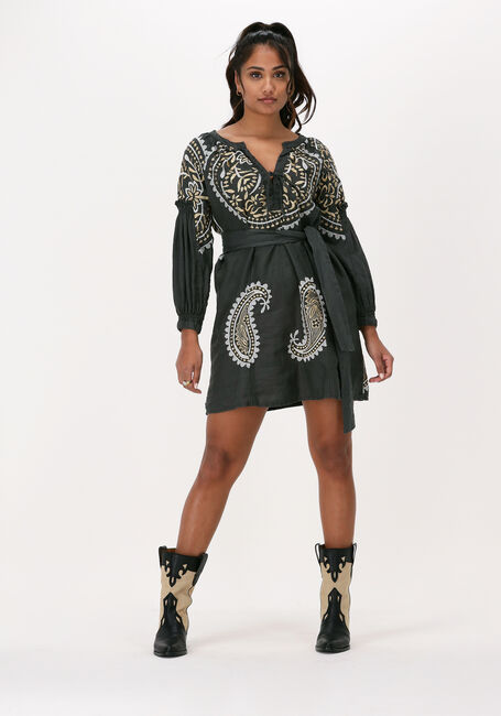 Donkergroene GREEK ARCHAIC KORI Mini jurk SHORT DRESS PAISLEY - large