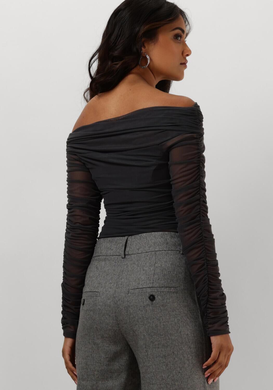 GESTUZ Dames Tops & T-shirts Messigz Offshoulder Grijs