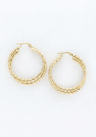 Gouden NOTRE-V Oorbellen EARRING DOUBLE RING - medium