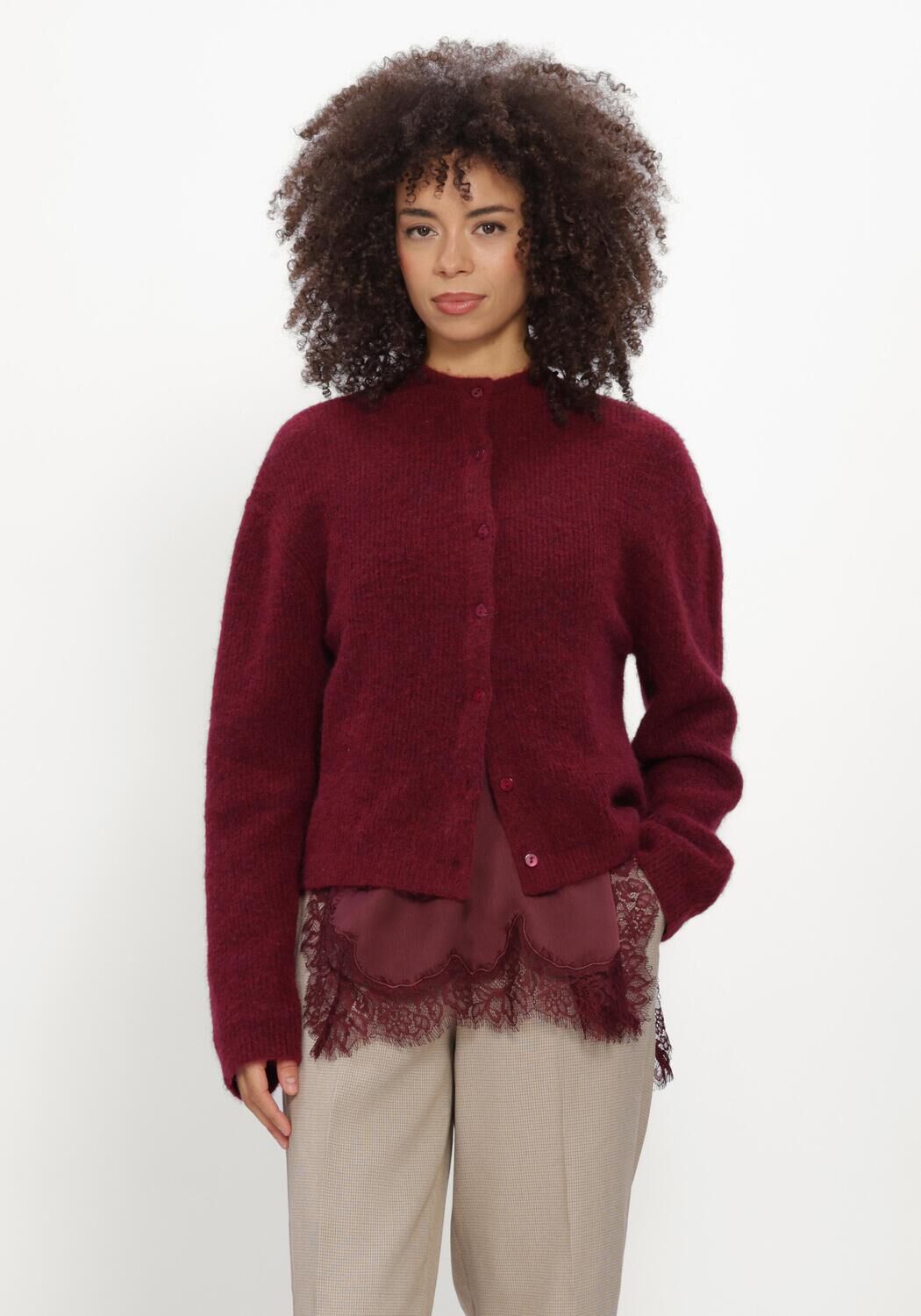 Bordeaux CATWALK JUNKIE Trui CARDIGAN - large