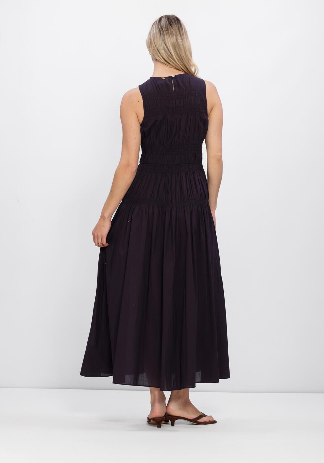 Donkerblauwe ANTIK BATIK Maxi jurk CAROLINE LONG DRESS - large