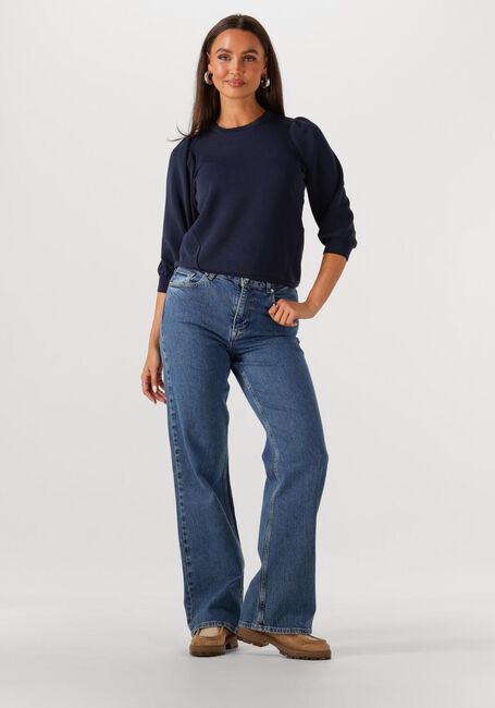 Donkerblauwe SELECTED WOMEN Top SLFTENNY 3/4 SWEAT TOP - large
