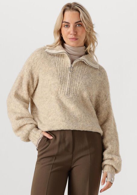 Beige SIMPLE Trui KNIT-BOUCLE-25-3 - large