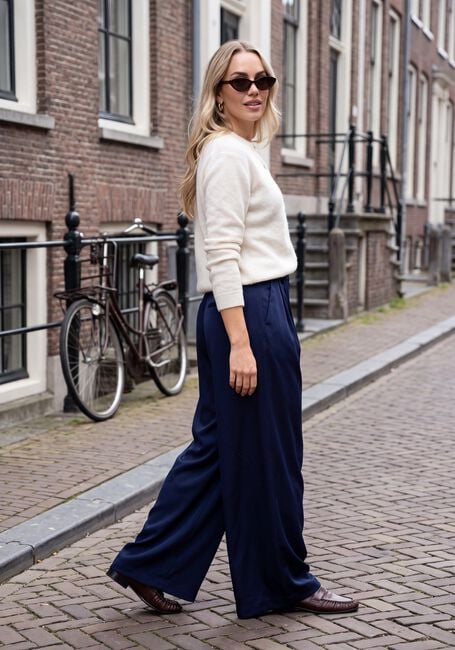 Donkerblauwe CO'COUTURE Wijde broek SAFIRACC SKIRT PANT - large