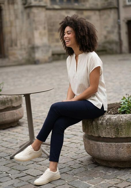 Donkerblauwe MINUS Pantalon CARMA PANTS 7/8 - large