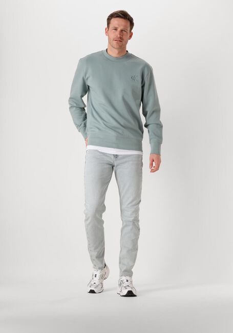 Grijze CALVIN KLEIN Trui INTERLOCK CREW NECK - large