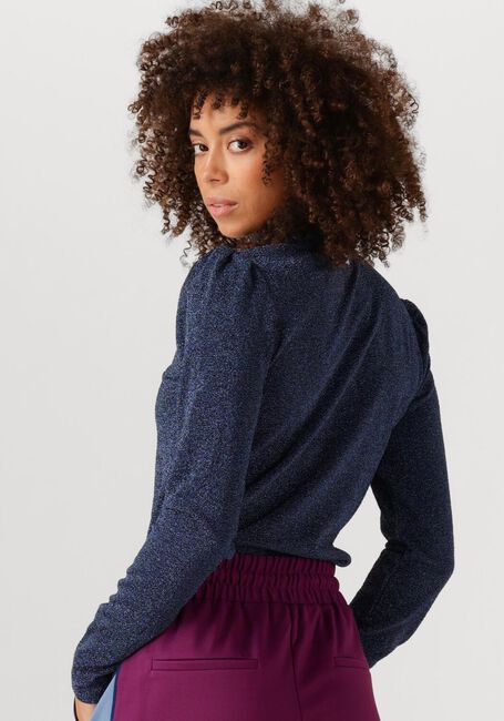 Donkerblauwe POM AMSTERDAM Trui TURTLENECK - GLITTER DAWN BLUE - large