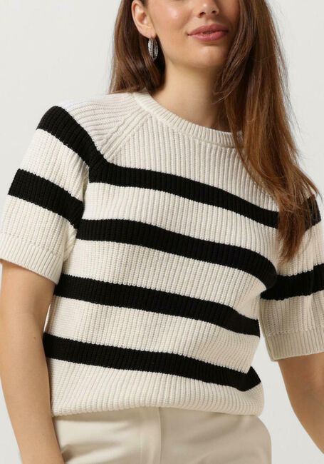 Witte SELECTED FEMME Trui SLFBLOOMIE SS KNIT O-NECK - large