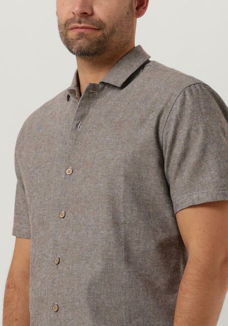 Bruine ANERKJENDT Casual overhemd AKLEON S/S COT/LINEN SHIRT - large