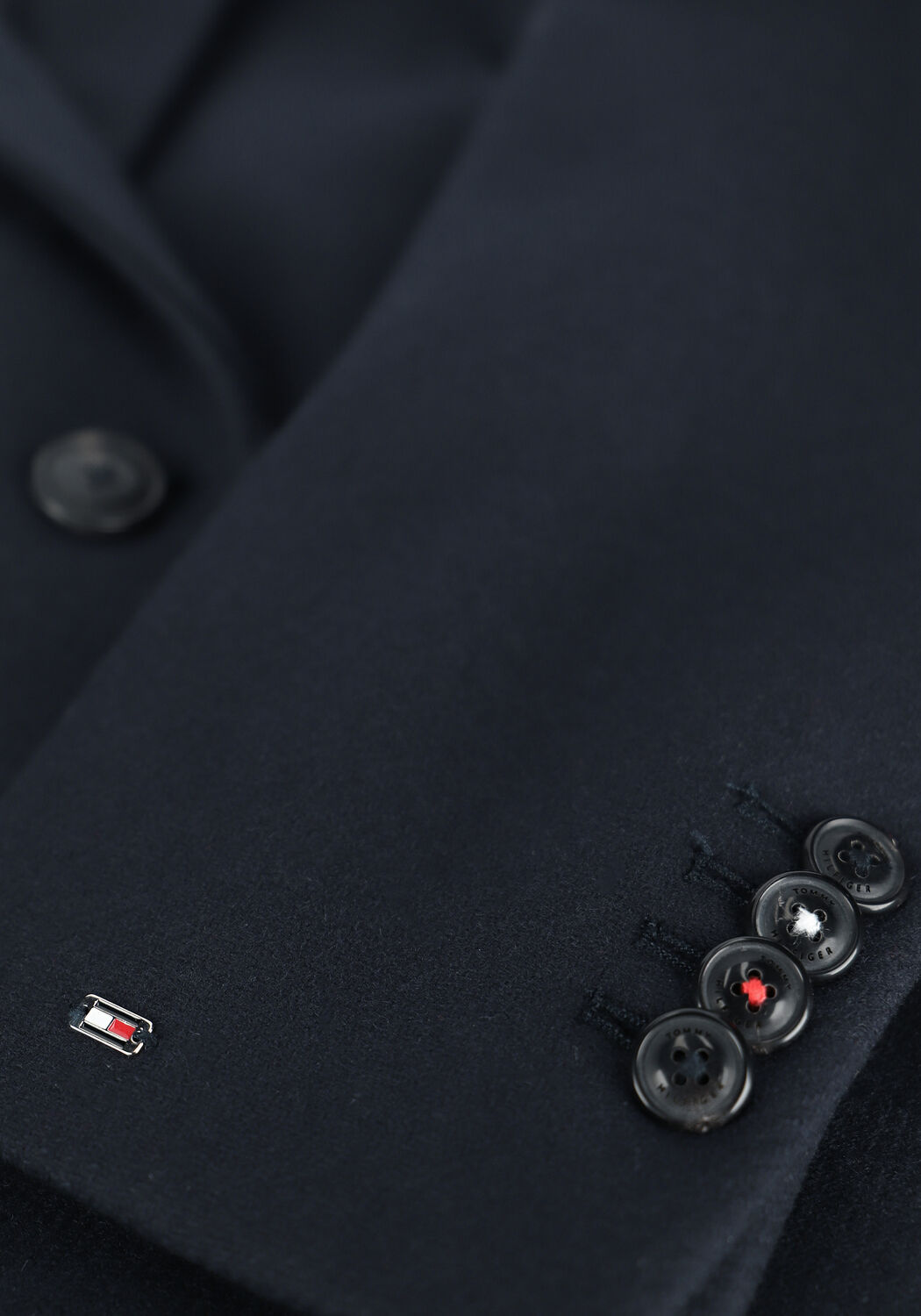 Donkerblauwe TOMMY HILFIGER Mantel TH ESS WOOL BLEND CLASSIC COAT - large