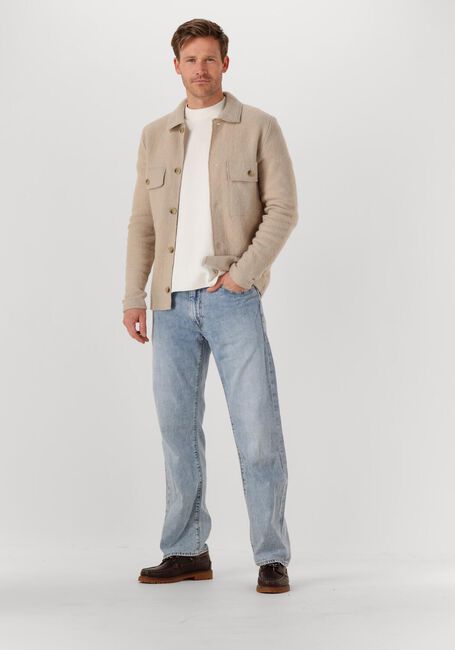 Beige SELECTED MEN Overshirt SLHNEALY LS KNIT WORKWEAR CARDIGAN - large