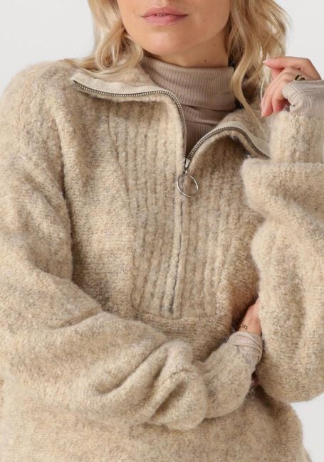 Beige SIMPLE Trui KNIT-BOUCLE-25-3 - large