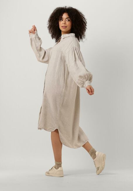 Gebroken wit BY-BAR Midi jurk SARAH LINEN LONG DRESS - large