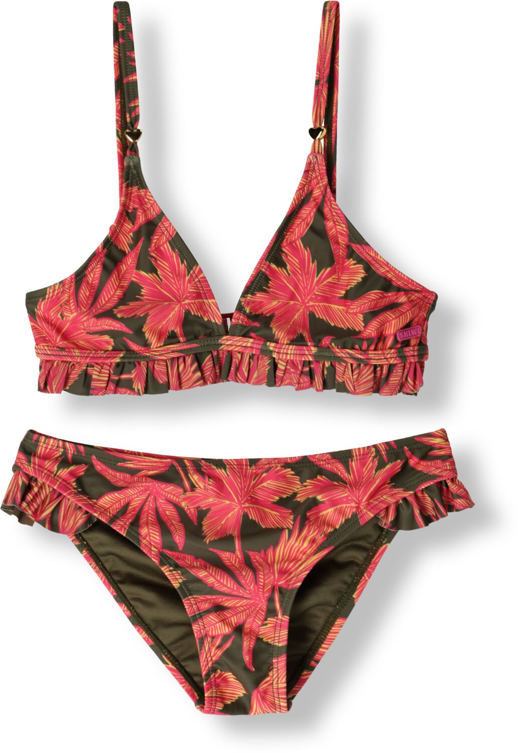 SHIWI Meisjes Zwemkleding Rosie Bikini Set Palm Leaves Groen