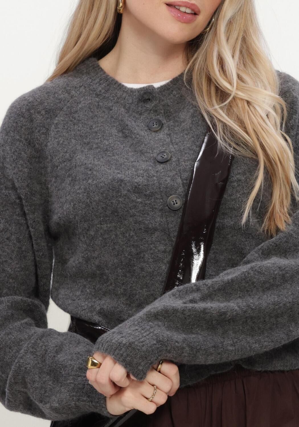 Y.A.S. YAS Dames Truien & Vesten Yasjohi Ls Wool Blend Cardigan Donkergrijs