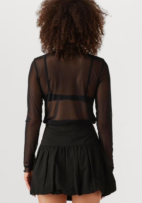 Zwarte OBJECT Top OBJNELA LS O-NECK MESH TOP REP - large