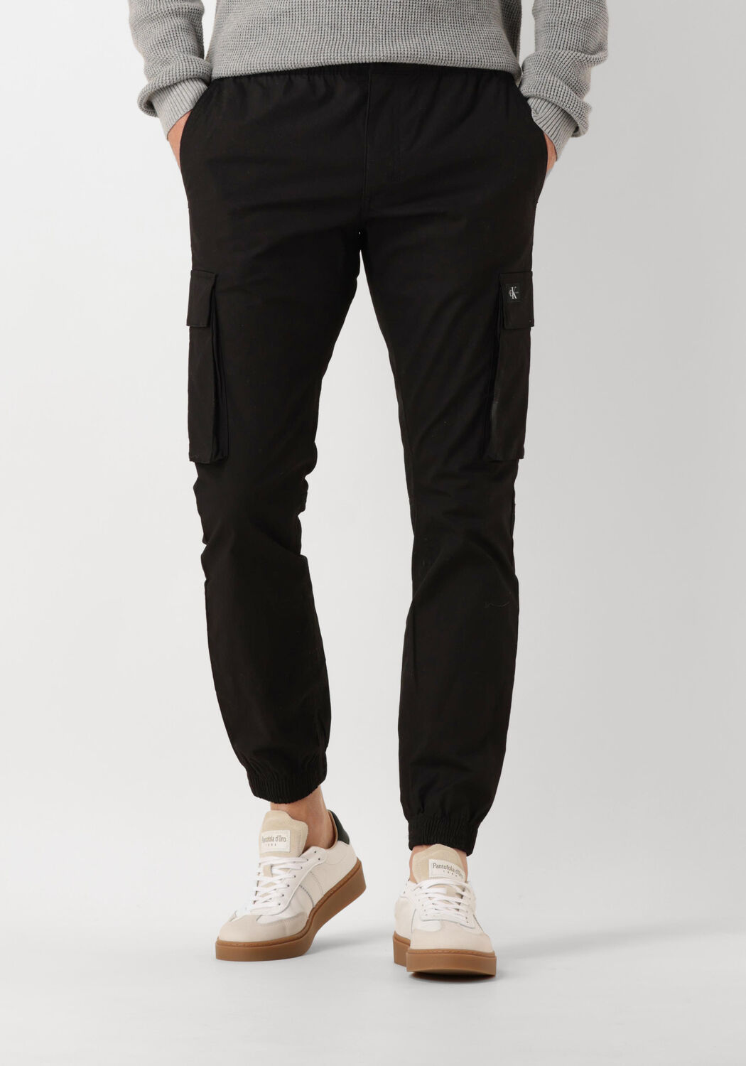Calvin Klein Jeans Skinny fit cargobroek met labelpatch