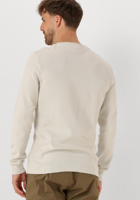 Beige CALVIN KLEIN Trui WOVEN LABEL WAFFLE LS TEE - large