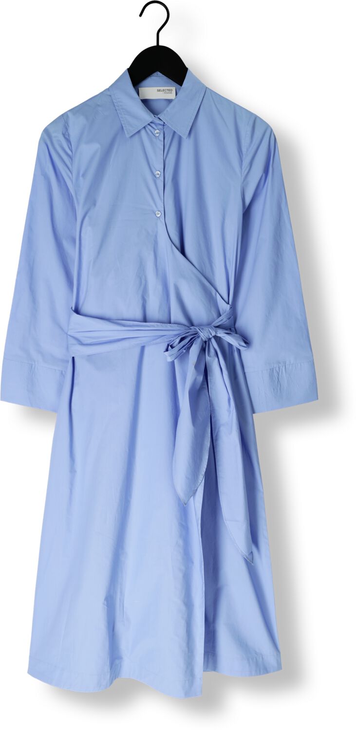SELECTED FEMME Dames Jurken Slfaviana Ls Midi Wrap Dress Lichtblauw