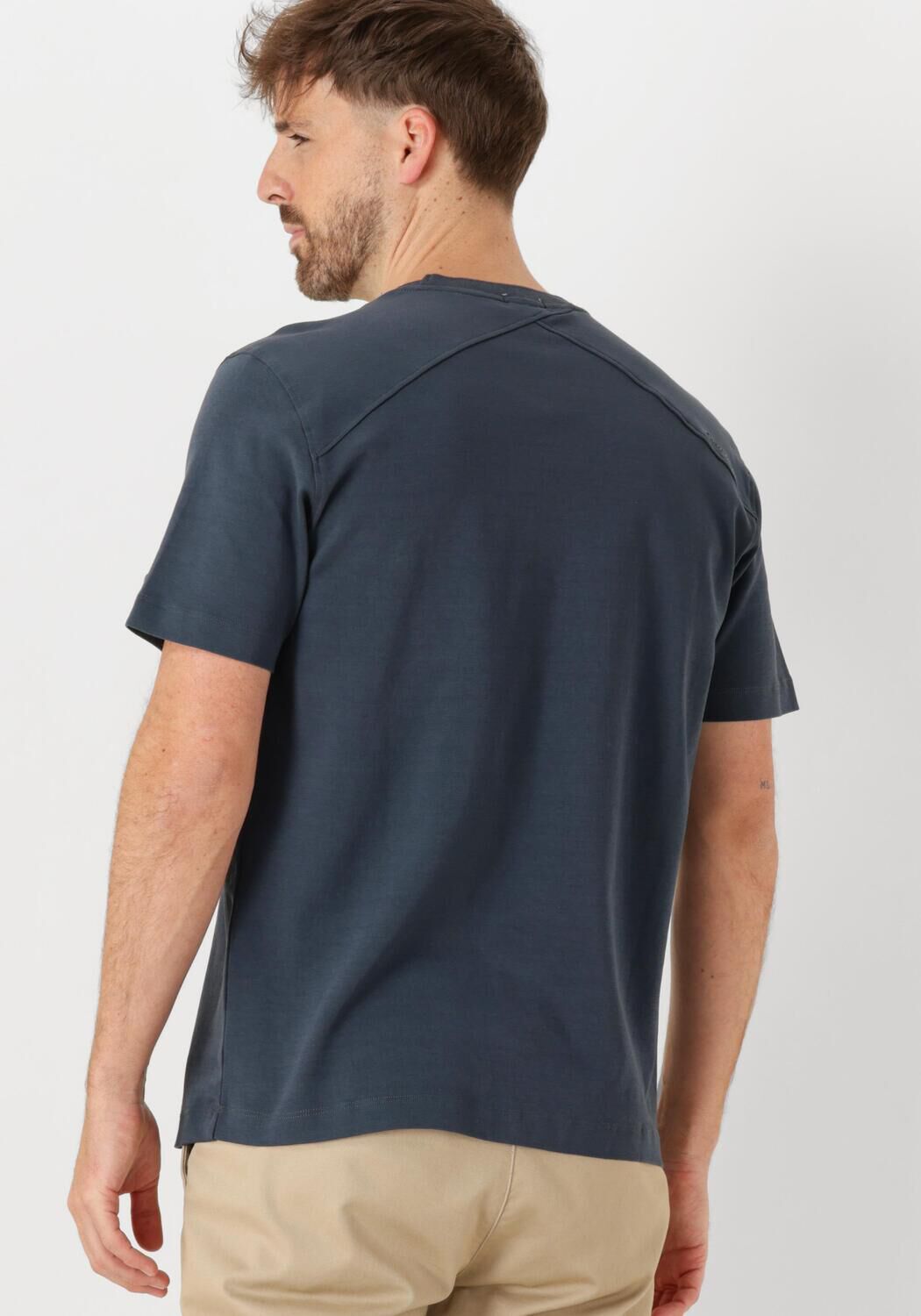 CAST IRON Heren Polo's & T-shirts Crewneck Regular Fit Interlock Essential Donkerblauw