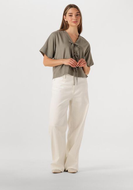 Groene SELECTED FEMME Blouses SLFNATUK 2/4 BOXY TIE TOP - large