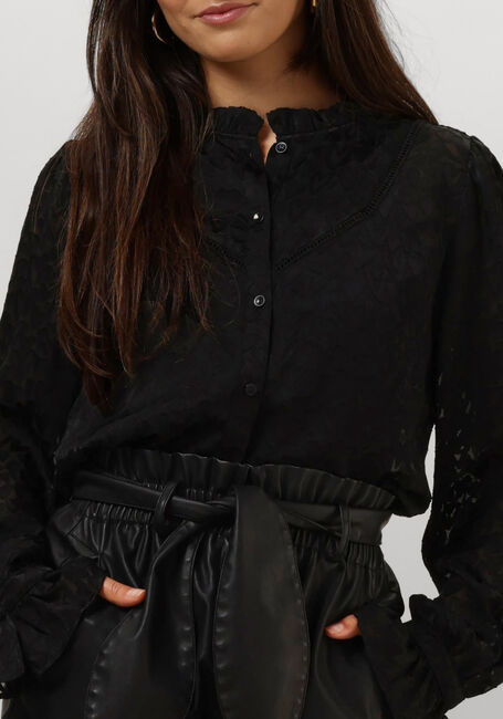 Zwarte POM AMSTERDAM Blouses BLOUSE - HEARTS BLACK - large