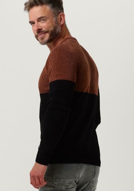 Bruine CAST IRON Trui R-NECK REGULAR FIT CHENILLE COTTON PLATED - large