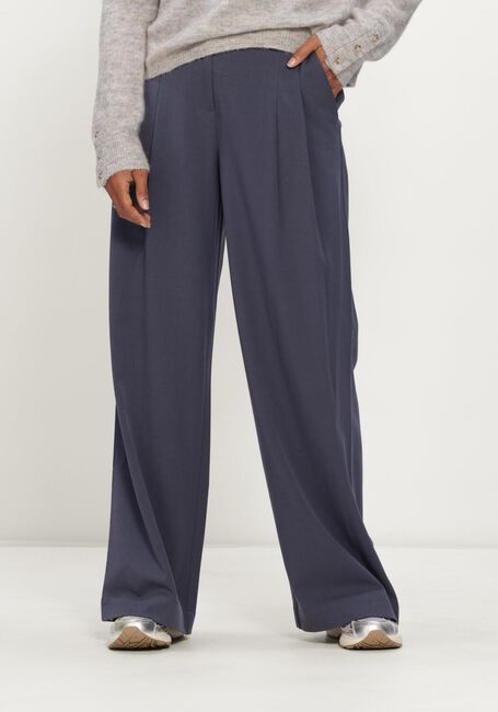Donkerblauwe MSCH COPENHAGEN Wijde broek MSCHHENRIKA HW PANTS - large