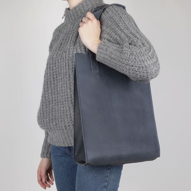 Blauwe MYOMY Handtas MY PAPER BAG LONG HANDLE ZIP Blauwe MYOMY Handtas MY PAPER BAG LONG HANDLE ZIP - large