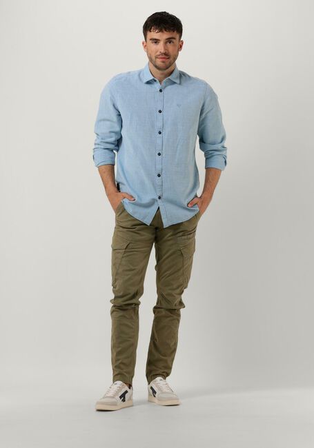 Lichtblauwe PME LEGEND Casual overhemd LONG SLEEVE SHIRT CTN/LINEN 2 TONE - large