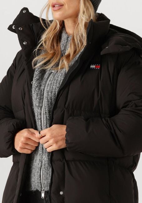 Zwarte TOMMY JEANS Gewatteerde jas TJW ALASKA GRID DWN MXI COAT EXT - large