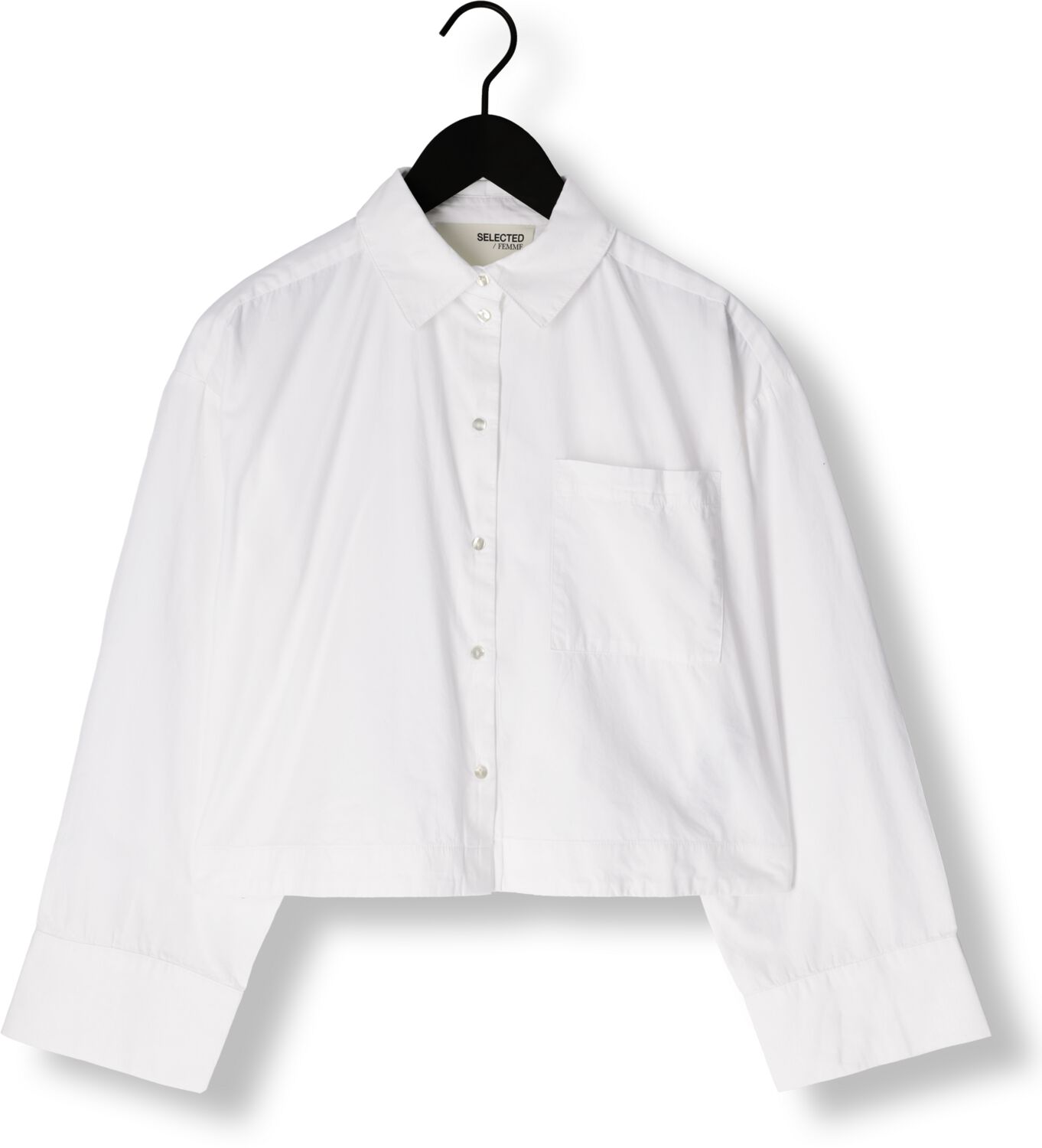 SELECTED FEMME Dames Blouses Slfastha Ls Cropped Boxy Shirt Wit