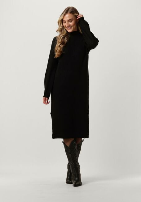 Zwarte Y.A.S. Midi jurk YASBALIS LS FUNNEL KNIT DRESS - large