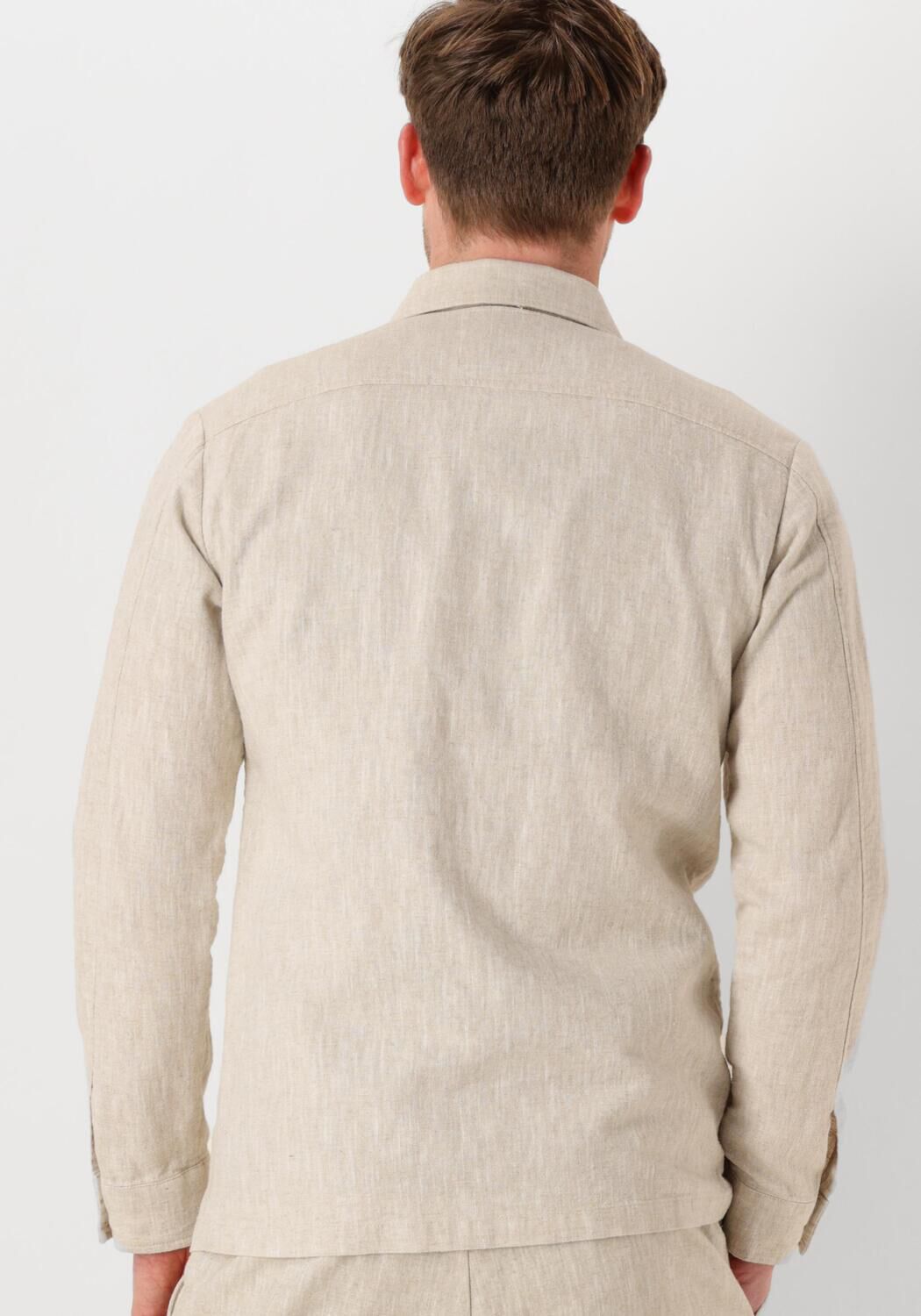 PROFUOMO Heren Overshirts Overshirt Cotton Linen Zand