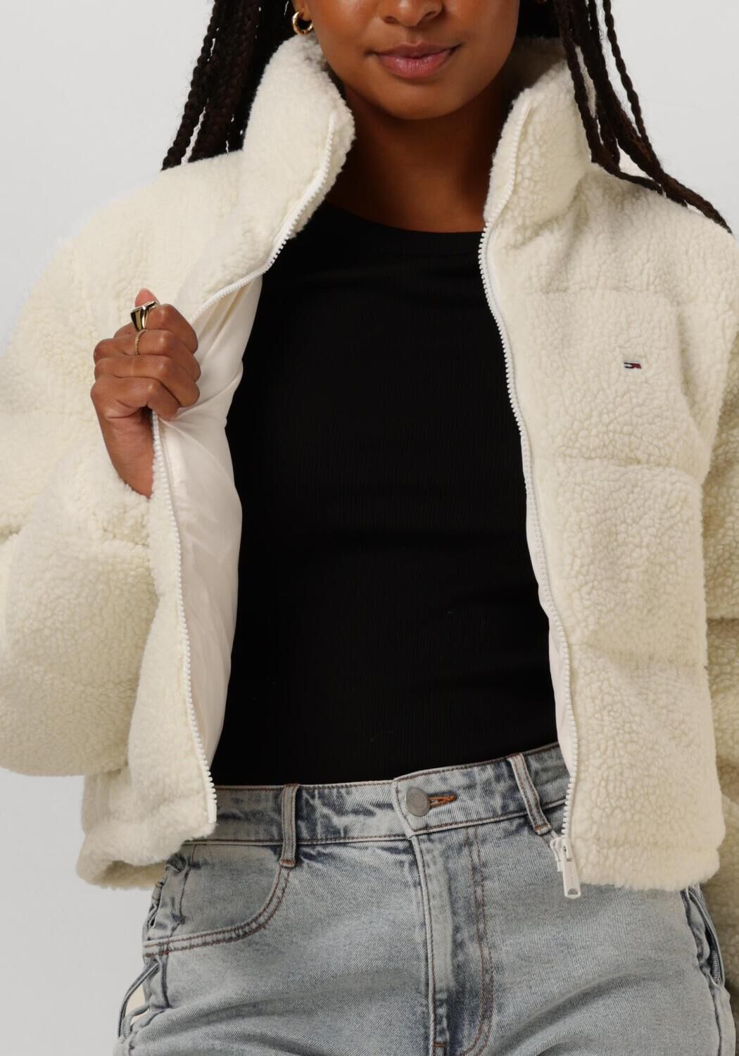 TOMMY JEANS Dames Jassen Tjw Crp Teddy Essential Puffer Wit