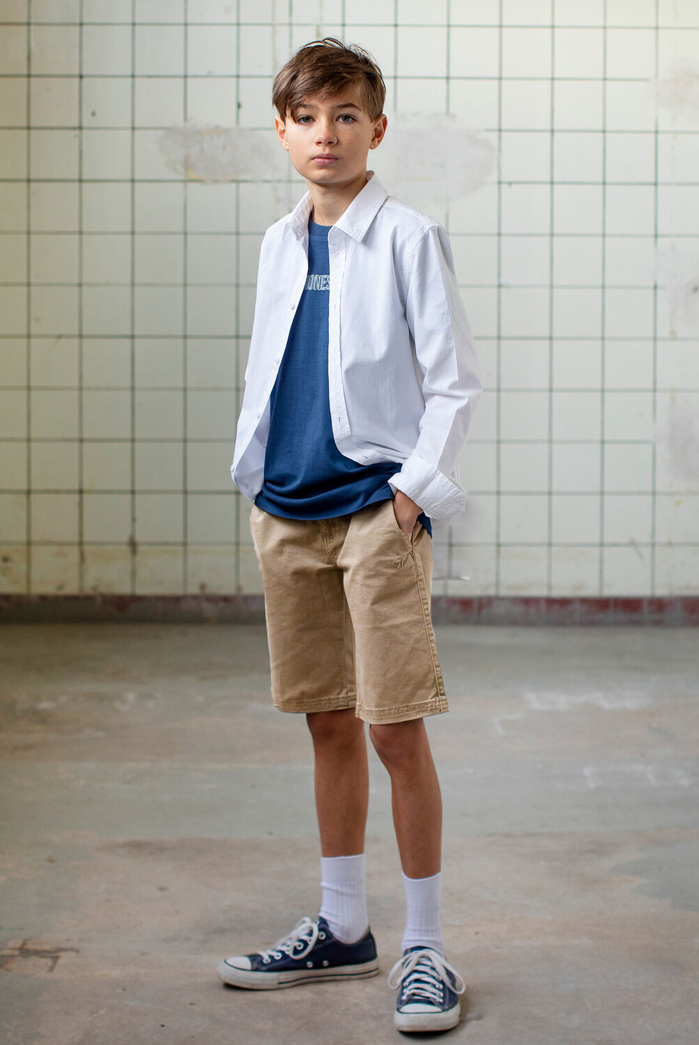 Witte SEVENONESEVEN Casual overhemd LINNEN LOOK SHIRT - large