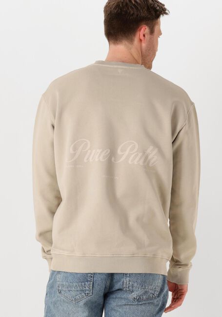Beige PURE PATH Sweater LOOSE FIT CREWNECK LS SWEATERS - large