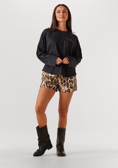 Zwarte ALIX THE LABEL T-shirt LADIES KNITTED RAGLAN LONGSLEEVE - large