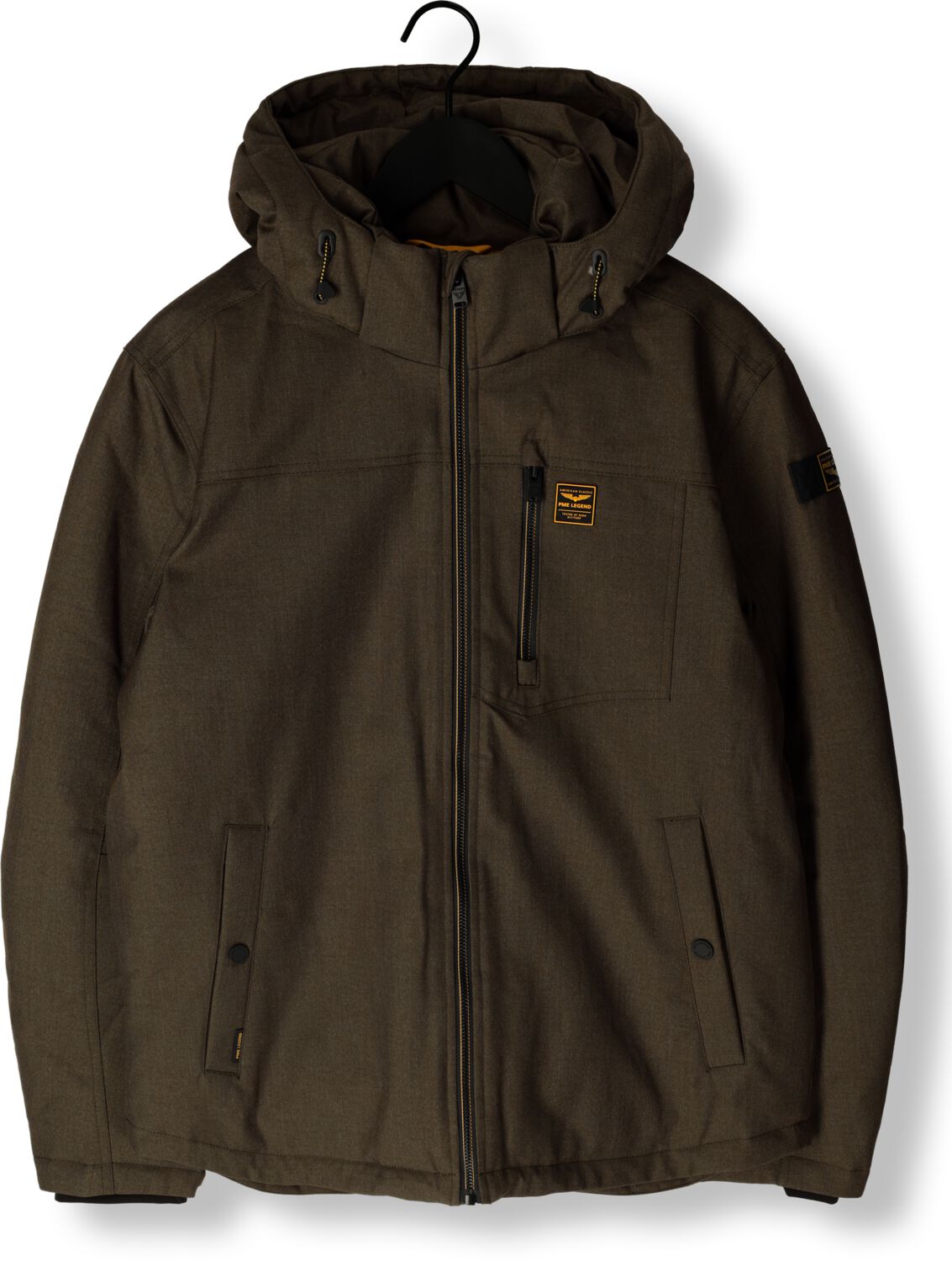 PME LEGEND Heren Jassen Semi Long Jacket Strator Melange Twill Groen